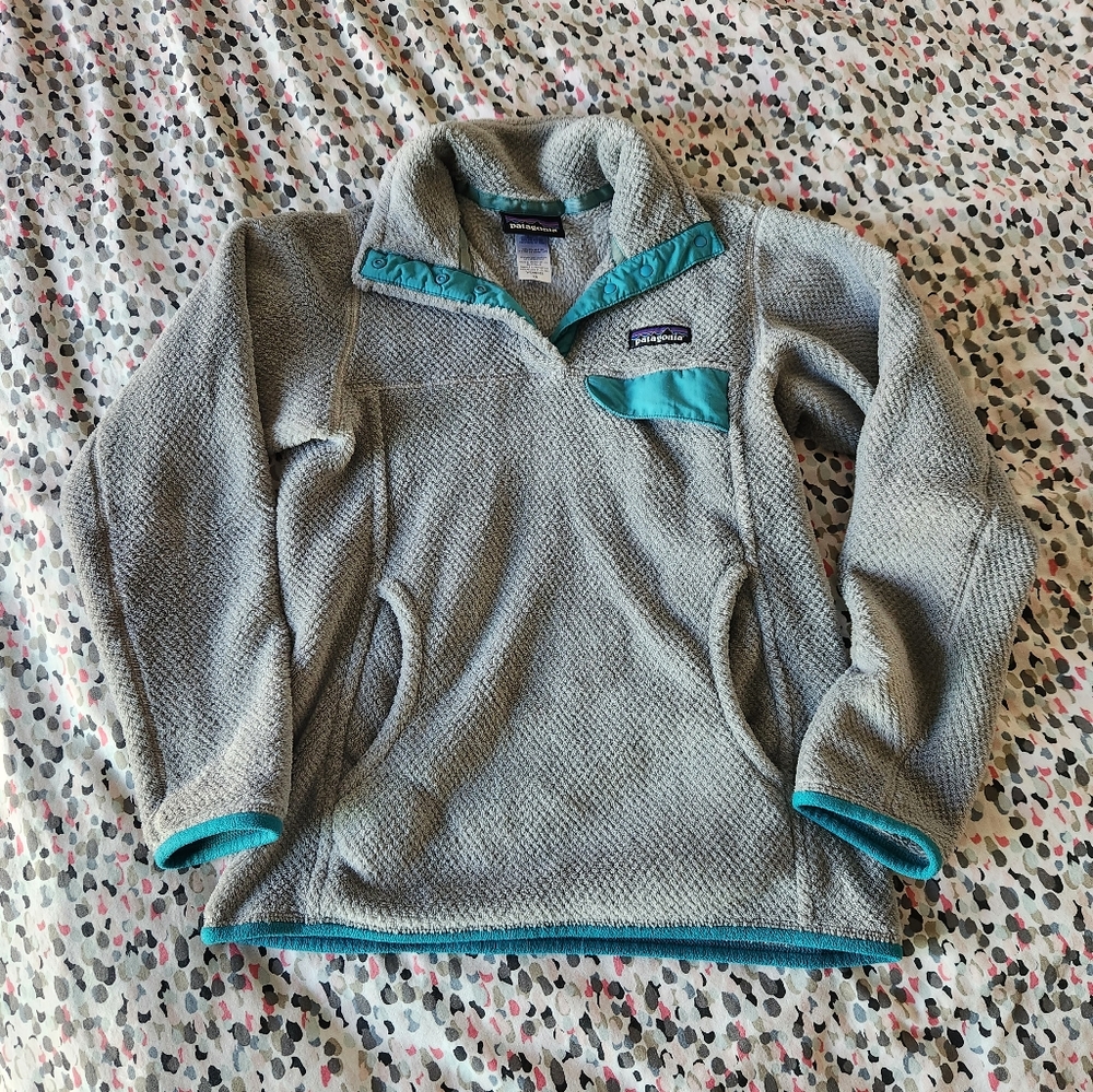 { Patagonia } Re-tool Fleece Pullover Gray Teal